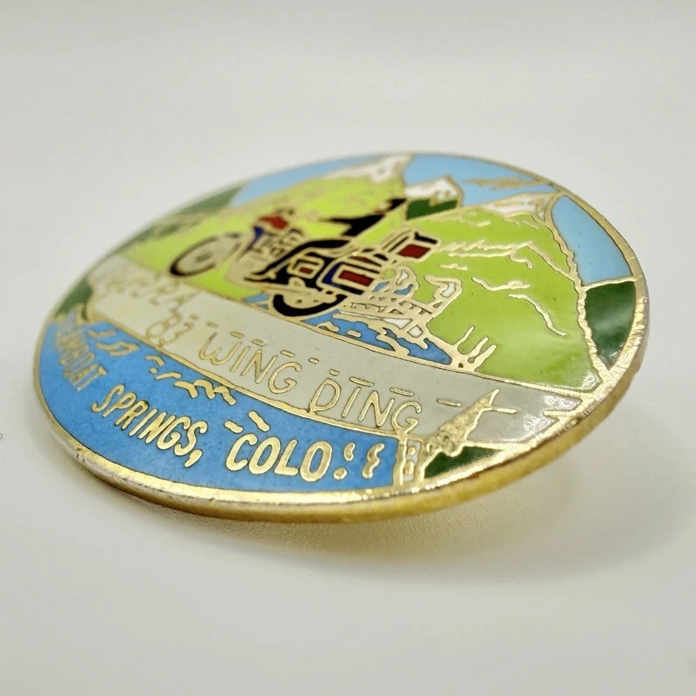 Vintage‎ GWRRA Wing Ding 1983 Steamboat Springs CO Motorcycle Lapel Pin Enamel